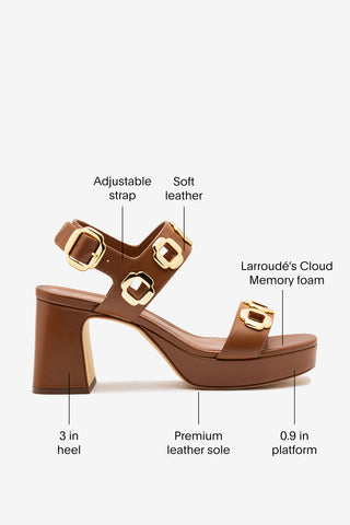 Milan Dolly Low In Caramel Leather