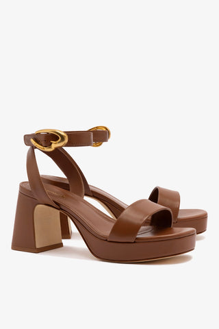 Dolly Verona Low Sandal In Caramel Leather