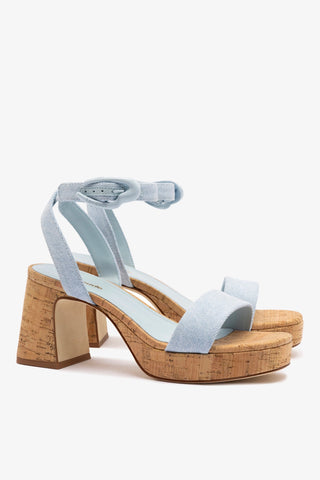 Dolly Verona Low Sandal In Maya Denim and Natural Cork