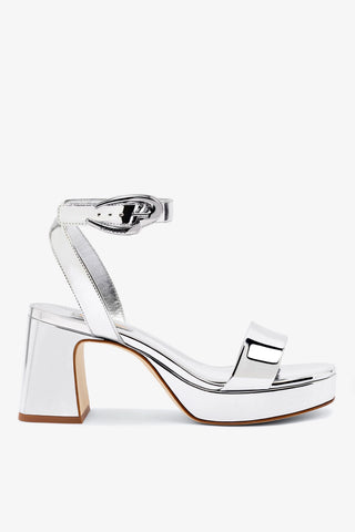 Dolly Verona Low Sandal In Silver Specchio Womens - Shoes - Sandals Larroudé