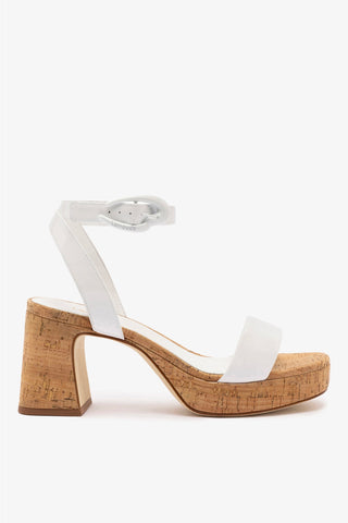 Dolly Verona Low Sandal In White Patent Leather and Natural Cork