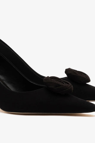 Carine Low Pump Black Leather — Larroudé