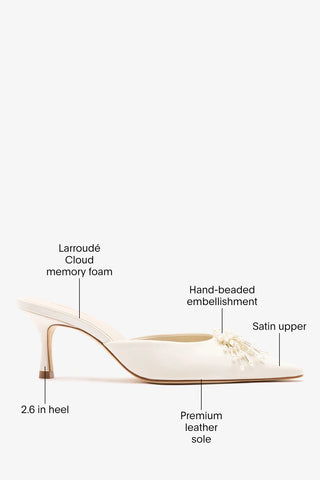 Carine Mule White Satin Mule Larroudé