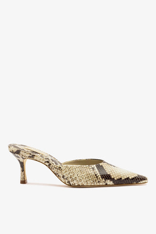 Carine Mule Neutral Snake Leather Mule Larroudé