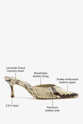 Carine Mule Neutral Snake Leather