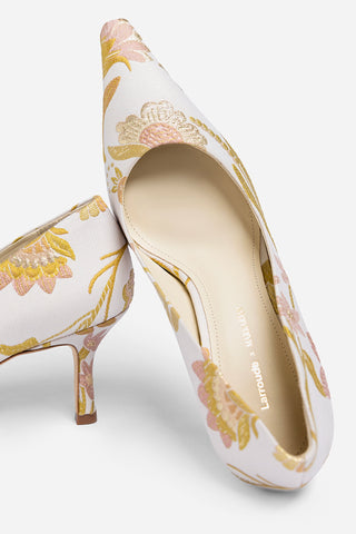 Larroudé by Markarian: Pump Mist Floral Brocade Pump Larroudé
