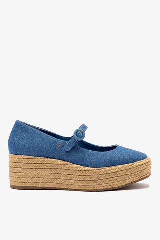 Blair Flatform In Blue Stoned Denim