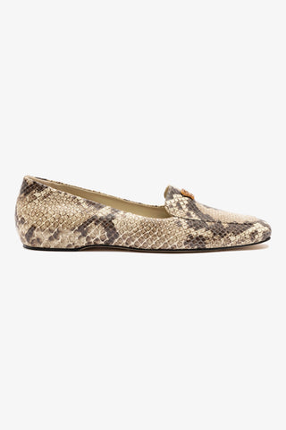 Larroudé x CPPXO Loafer In Neutral Snake Leather