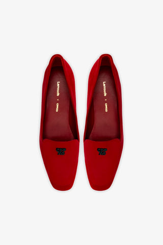 Larroudé x CPPXO Loafer In Scarlet Leather