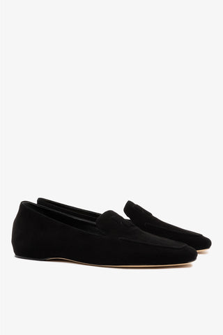 Penny Loafer Black Suede Loafer Larroudé