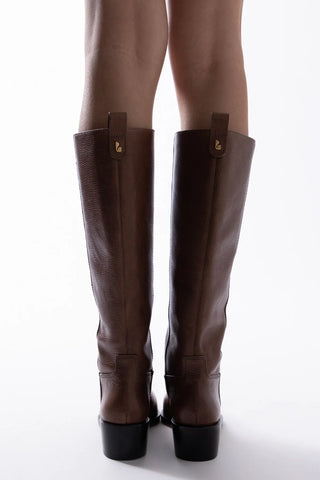 Florencia Boot Burnt Umber Leather Boot Larroudé