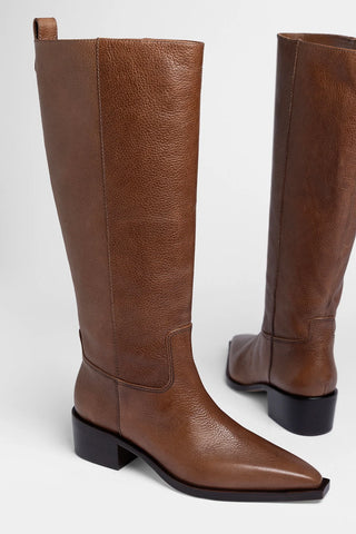 Florencia Boot Burnt Umber Leather Boot Larroudé