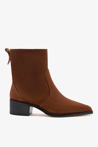 Florencia Low Boot In Burnt Umber Suede