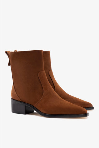 Florencia Low Boot In Burnt Umber Suede