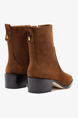 Florencia Low Boot In Burnt Umber Suede
