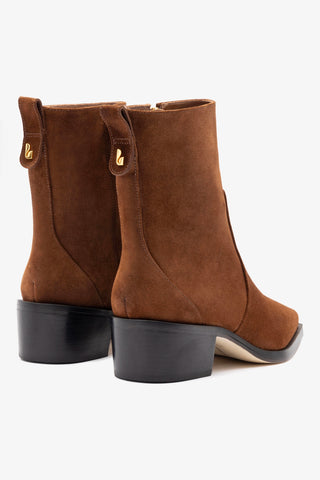 Florencia Low Boot In Burnt Umber Suede