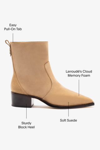 Florencia Low Boot In Peanut Suede