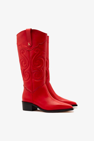 Paloma Boot In Scarlet Leather