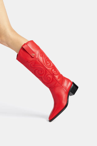 Paloma Boot In Scarlet Leather