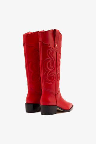 Paloma Boot In Scarlet Leather