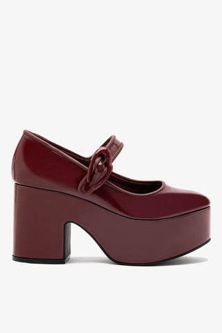 Verona Flatform In Burgundy Box Leather