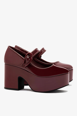 Verona Flatform In Burgundy Box Leather