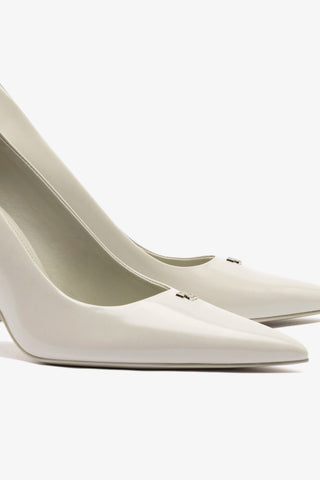 Stone Pump In Gray Box Leather Pump Larroudé