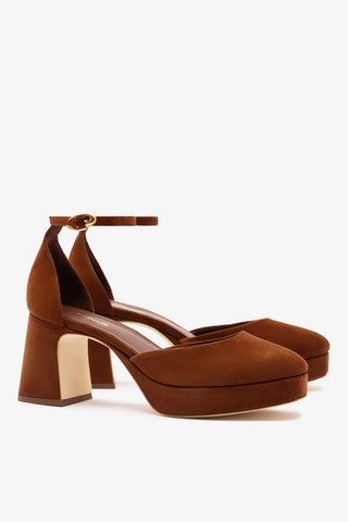 Ari Verona Low Pump In Burnt Umber Suede