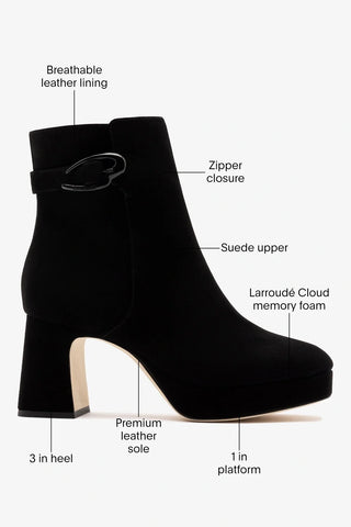 Dolly Verona Low Boot Black Suede Boot Larroudé