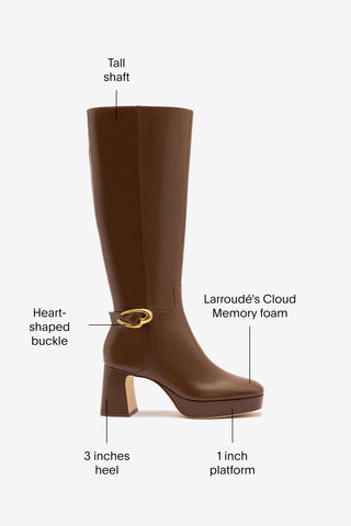 Dolly Verona Hi Boot In Burnt Umber Leather