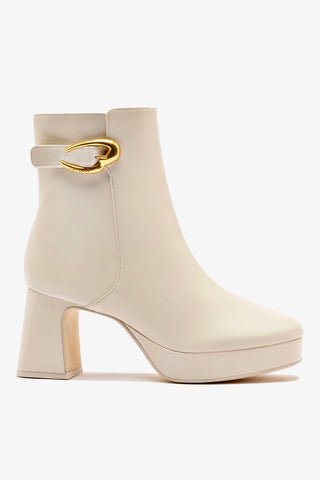 Dolly Verona Low Boot In Ivory Leather