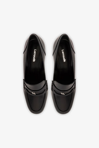Suki Platform In Black Box Leather