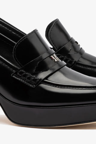 Suki Platform In Black Box Leather