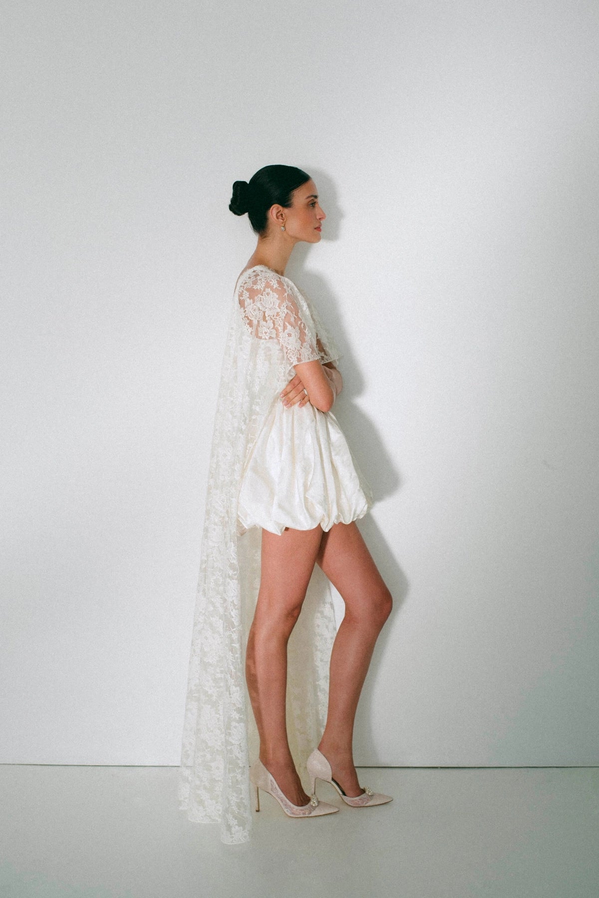 White Lace High Heel Pump D'Orsay Markarian Larroude White Lace High Heel Pump D'Orsay Markarian Larroude