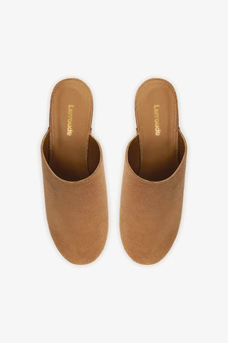 Miso Wooden Platform Clog In Peanut Suede