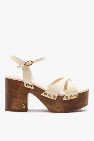 Talitha Sandal In Ivory Leather