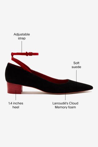 Larroudé x CPPXO Low Pump In Black And Scarlet Leather