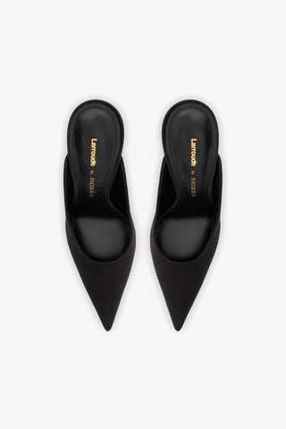 Larroudé by Nicolò B. Inna Mule In Black Satin