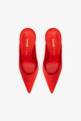 Larroudé by Nicolò B. Inna Mule In Scarlet Satin