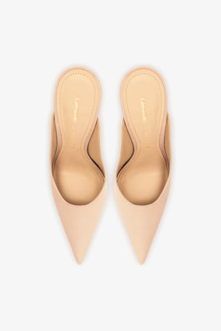 Larroudé x Nicolò B.: Inna Mule Sand Satin Mule Larroudé x Nicolò Beretta