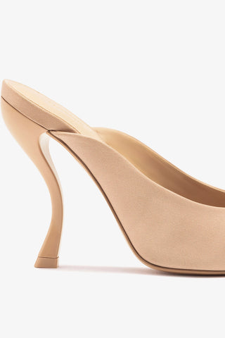 Larroudé x Nicolò B.: Inna Mule Sand Satin Mule Larroudé x Nicolò Beretta