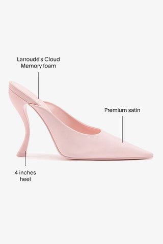 Larroudé by Nicolò B. Inna Mule In Strawberry Satin