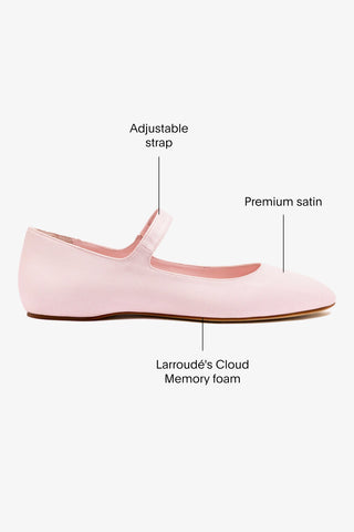 Larroudé by Nicolò B. Maria Ballet Flat In Strawberry Satin