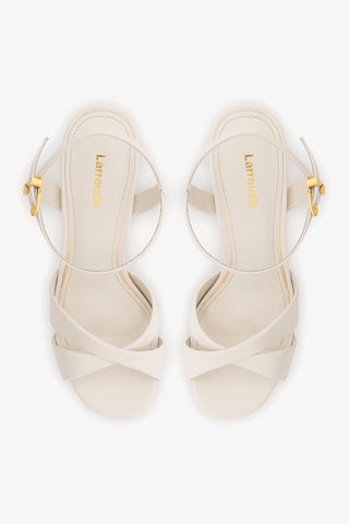 Bianca High Platform Sandal In Pearl Leather