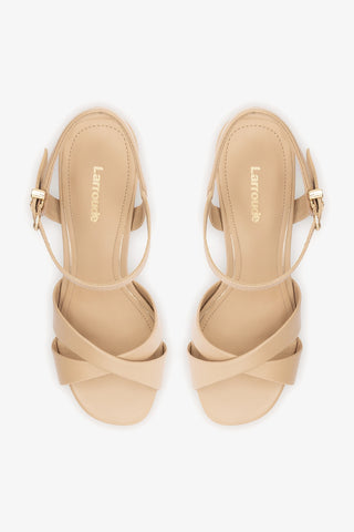 Bianca High Platform Sandal In Sand Leather
