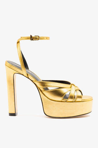 Veronica Sandal Gold Leather Sandal Larroudé