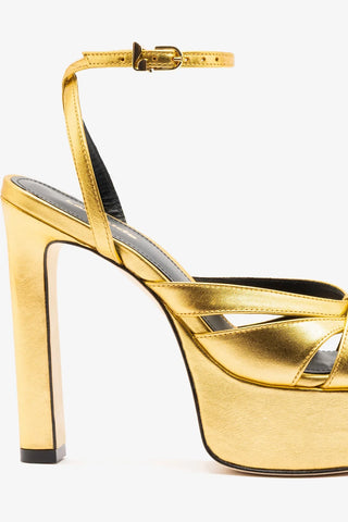 Veronica Sandal Gold Leather Sandal Larroudé