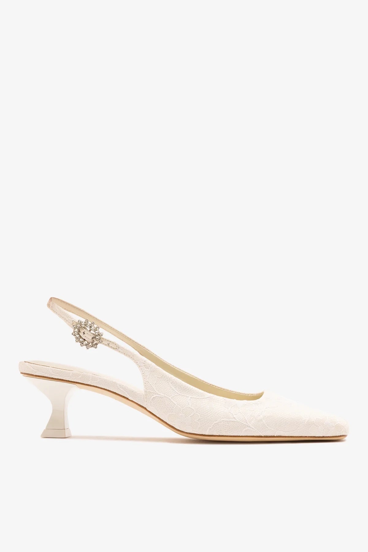 White Lace Low Heel Slingback Pump Amal Markarian – Larroude White Lace Low Heel Slingback Pump Amal Markarian – Larroude
