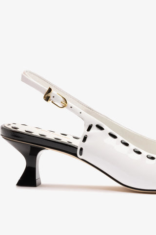 Jenny Pump In Black and White Patent Leather