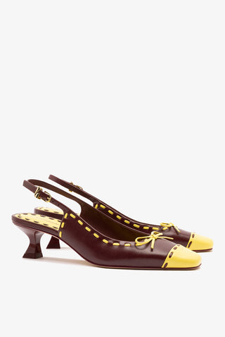 Jenny Pump In Burgundy and Lemonade Leather